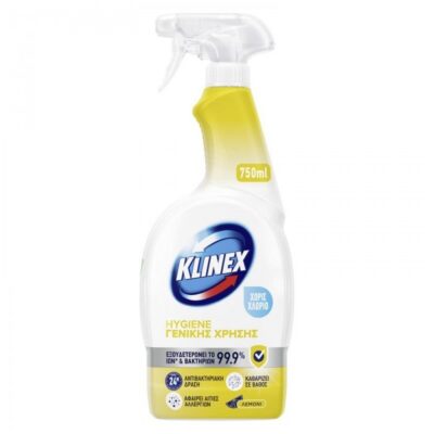 Klinex 4 σε 1 Καθαριστικό Spray Γενικής Χρήσης με Απολυμαντική Δράση Λεμόνι 750ml